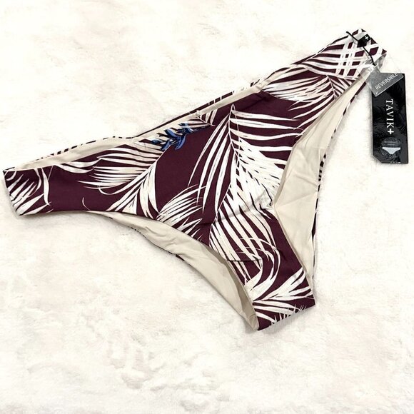 NWT Tavik Ali Moderate Swim Bottom in Latona Palm Merlot (Reversible) - Medium - Picture 2 of 10